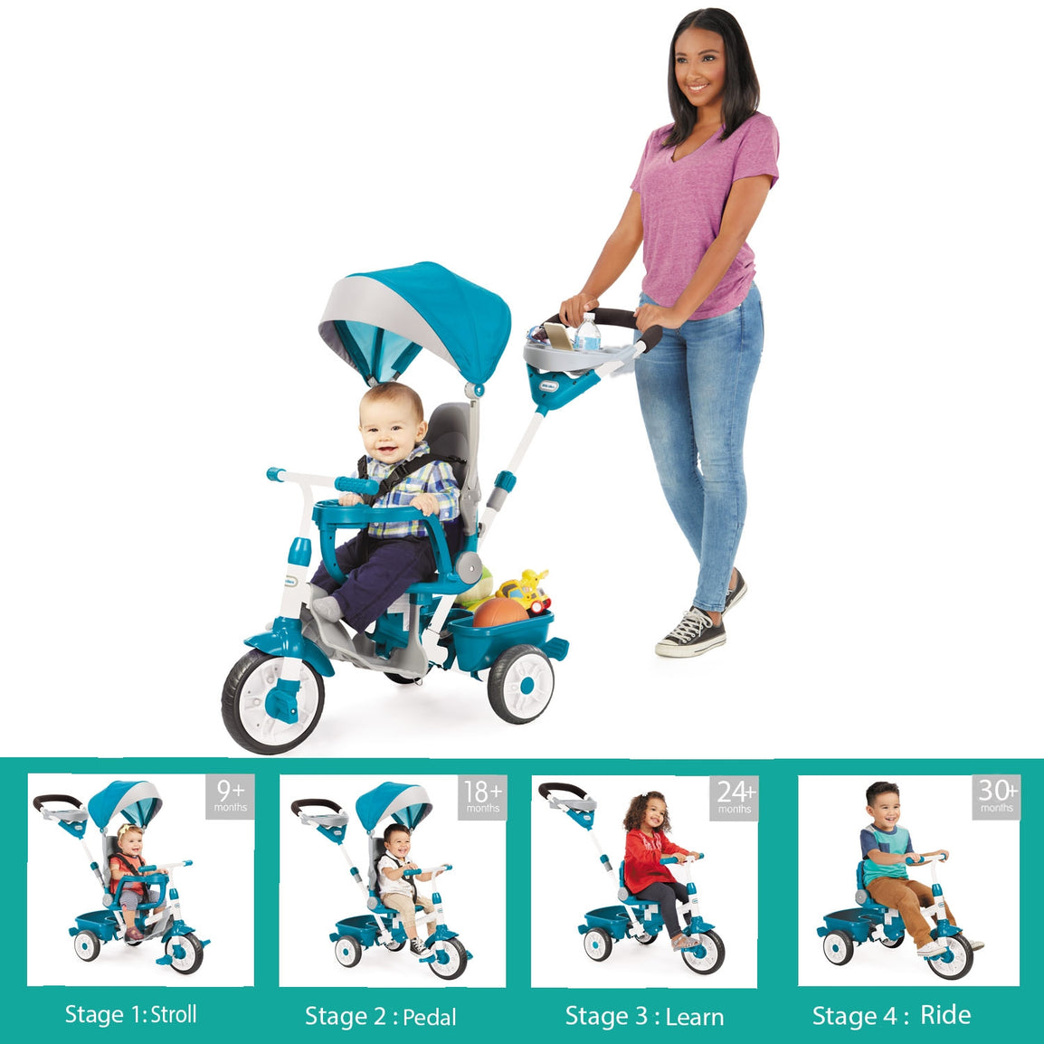 Perfect Fit™ 4-in-1 Trike - Teal - Official Little Tikes Website