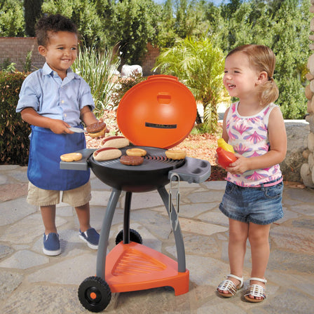 34PCS BBQ Kids Grill Playset, Little Chef Pretend Play Interactive BBQ Toy