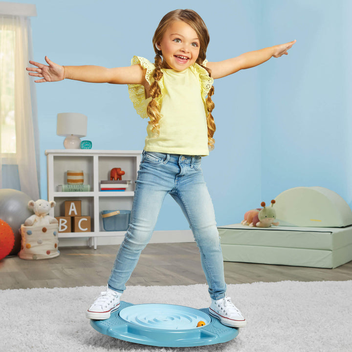 Girl using balance maze