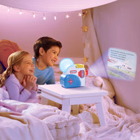 kids watching story on the wall