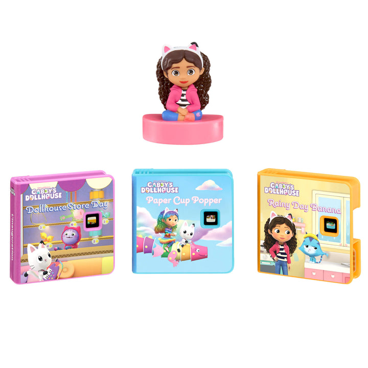 Gabby's Dollhouse three stories and character on a white background.