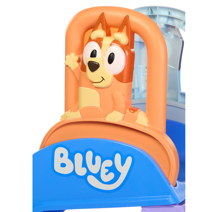 Close up of the Bingo character handle, waving. Showing Bluey logo.