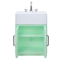 Both sink doors open shown on a white background