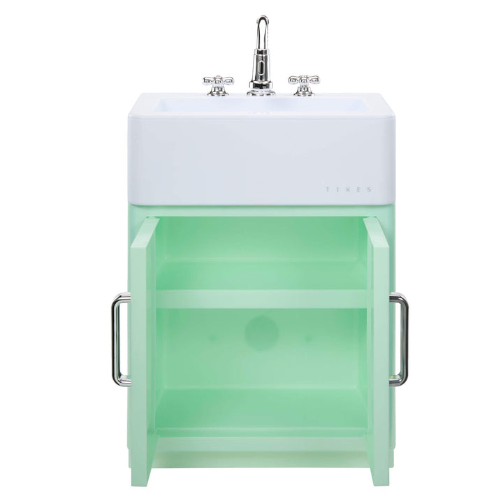 Both sink doors open shown on a white background