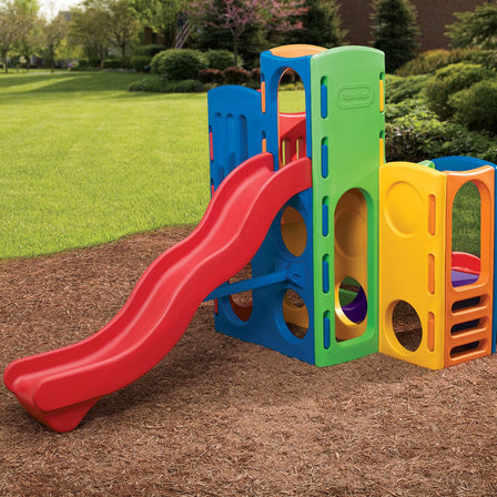 Climbing Towers Playground - 
Climber has a wavy 6-foot slide, climbing arch way, a crawl-through tunnel and more.