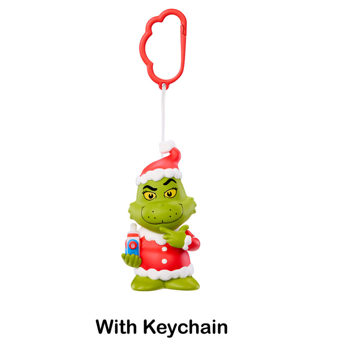 Santa Grinch on a keychain on a white background

