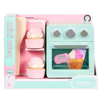 Packaging of mini oven with brand Little Tikes on a white background
