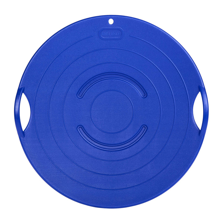 Image shown looking straight down on the blue sled