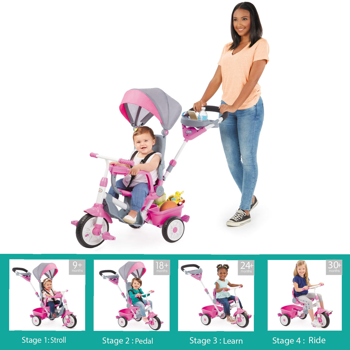 Perfect Fit™ 4-in-1-Trike - Pink - Official Little Tikes Website