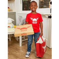 boy making a food delivery