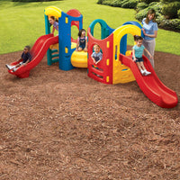 A low, gentle slide for toddlers and an extra-long slide for bigger kids