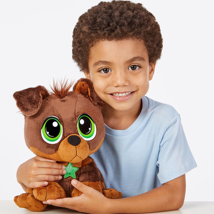 boy cuddling the dog