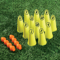 Knock down one pin to score the pin number. Knock down more than one pin to score the number of fallen pins. First to 50 wins!